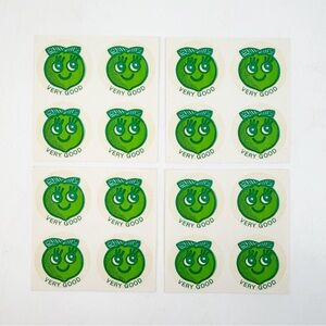 Vtg 80s Scratch & Sniff Lime Scented Stickers Creative Teaching Press 16 Total
